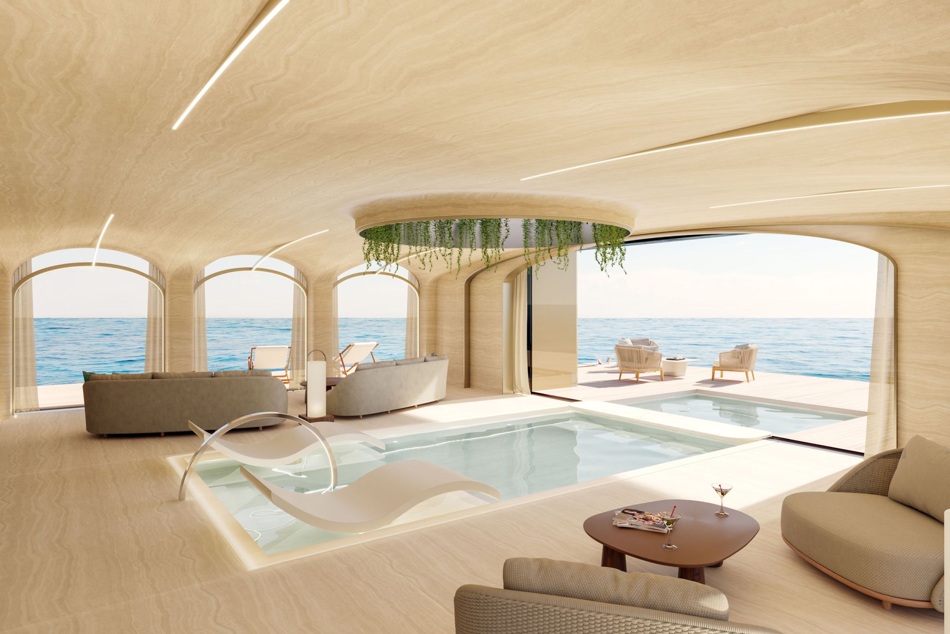 75m DORRIES ALYRA Yacht Beach Club Design 75m DORRIES ALYRA Yacht Interior Design