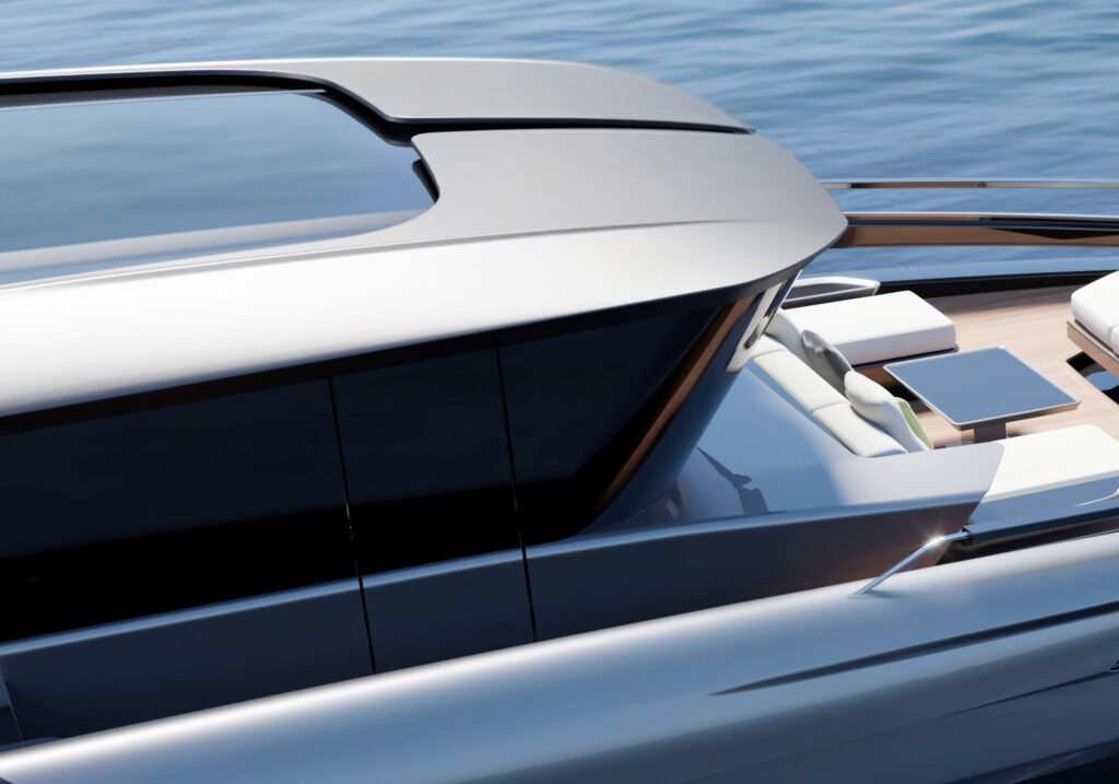 VDV - 30M - Ext Bow detail PHATHOM STUDIO YACHT DESIGN